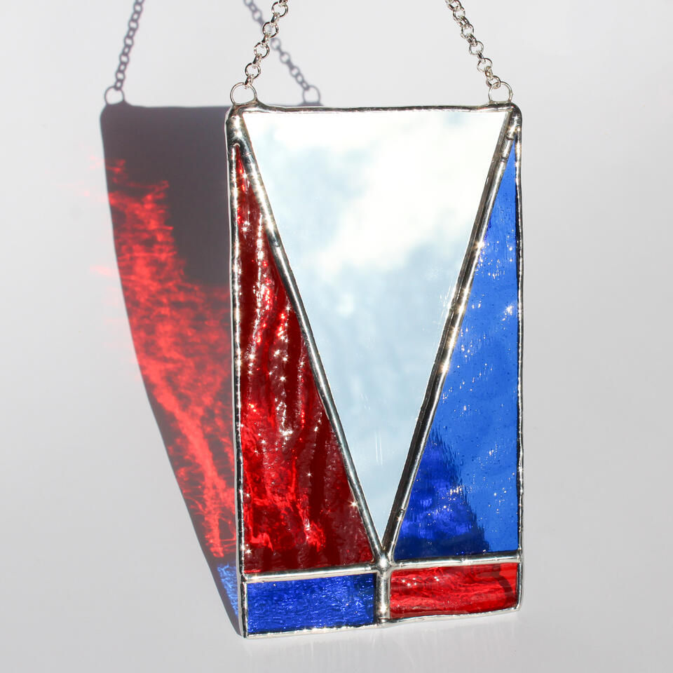 Handmade Stained Glass Mirror Suncatcher