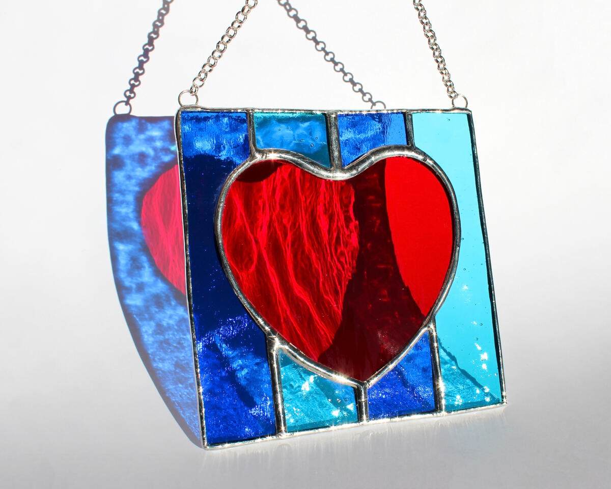 Handmade Stained Glass Heart Suncatcher