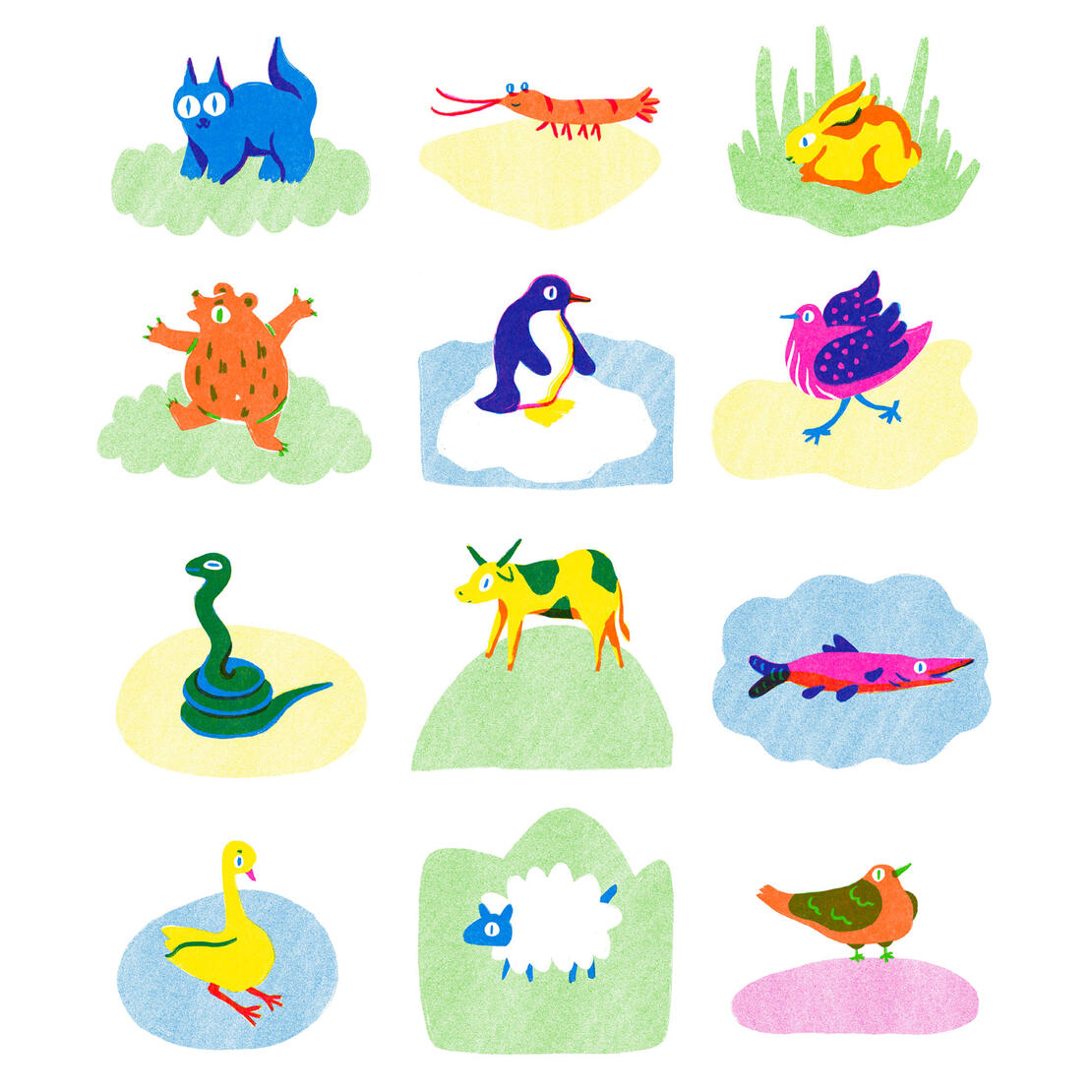 Illustrations for Animals Calendar 2025
