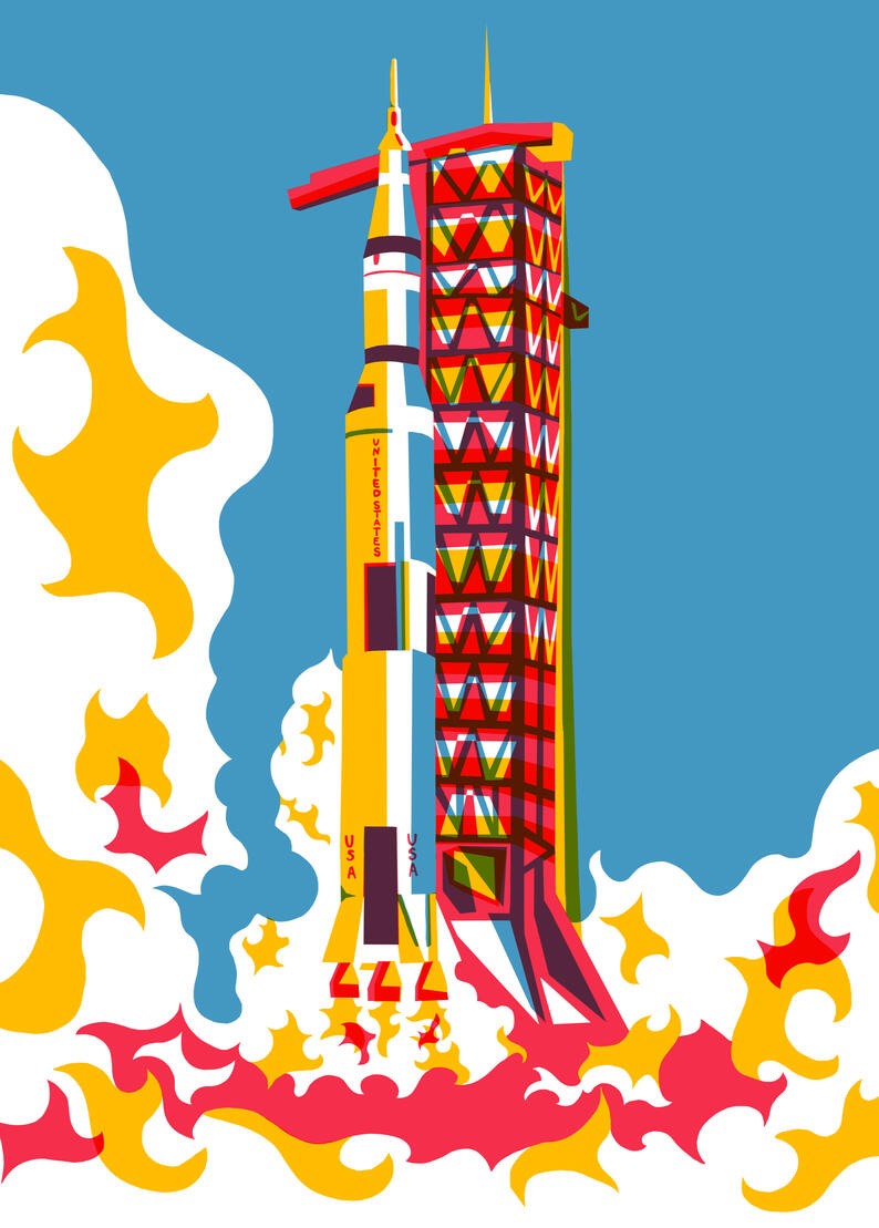 The Space Race Illustration