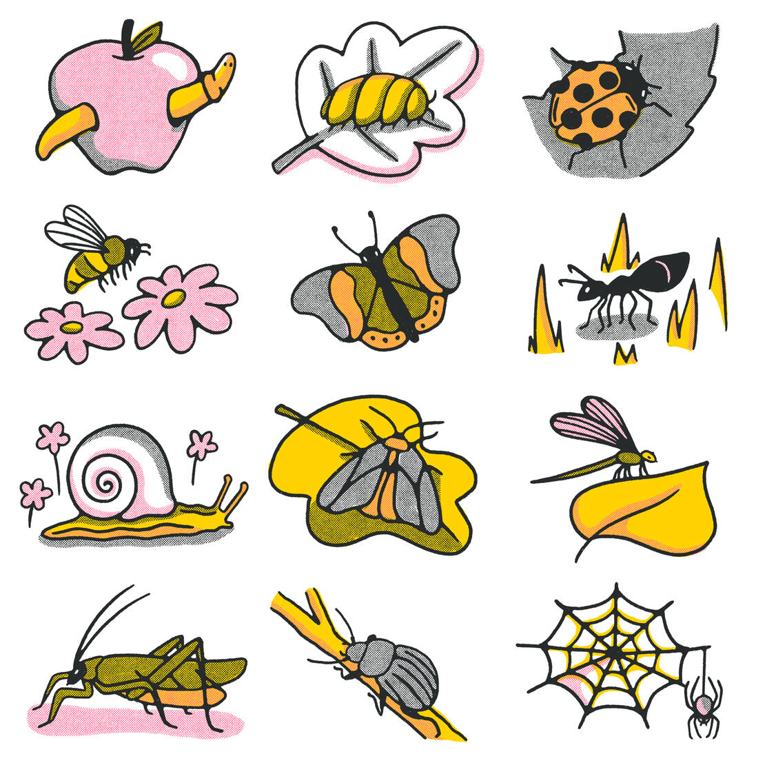 Illustrations for Bugs and Creatures Calendar 2026