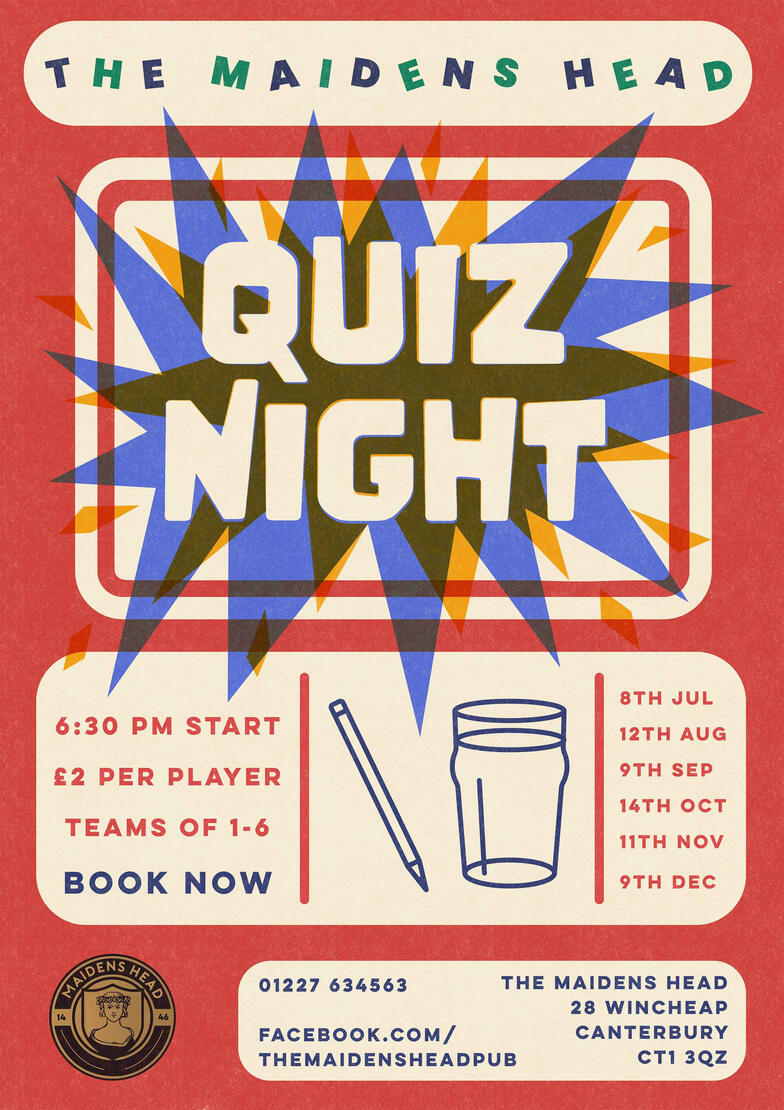Poster Design for The Maidens Head Quiz Night